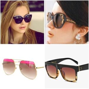 4 Pairs of Stylish Black Women's Sunglasses